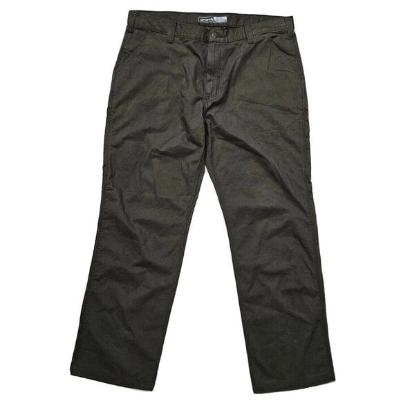 Carhartt Relaxed Fit Twill Utility Work Dungaree Canvas Brown Pants Mens 40 X 32 - Picture 1 of 9
